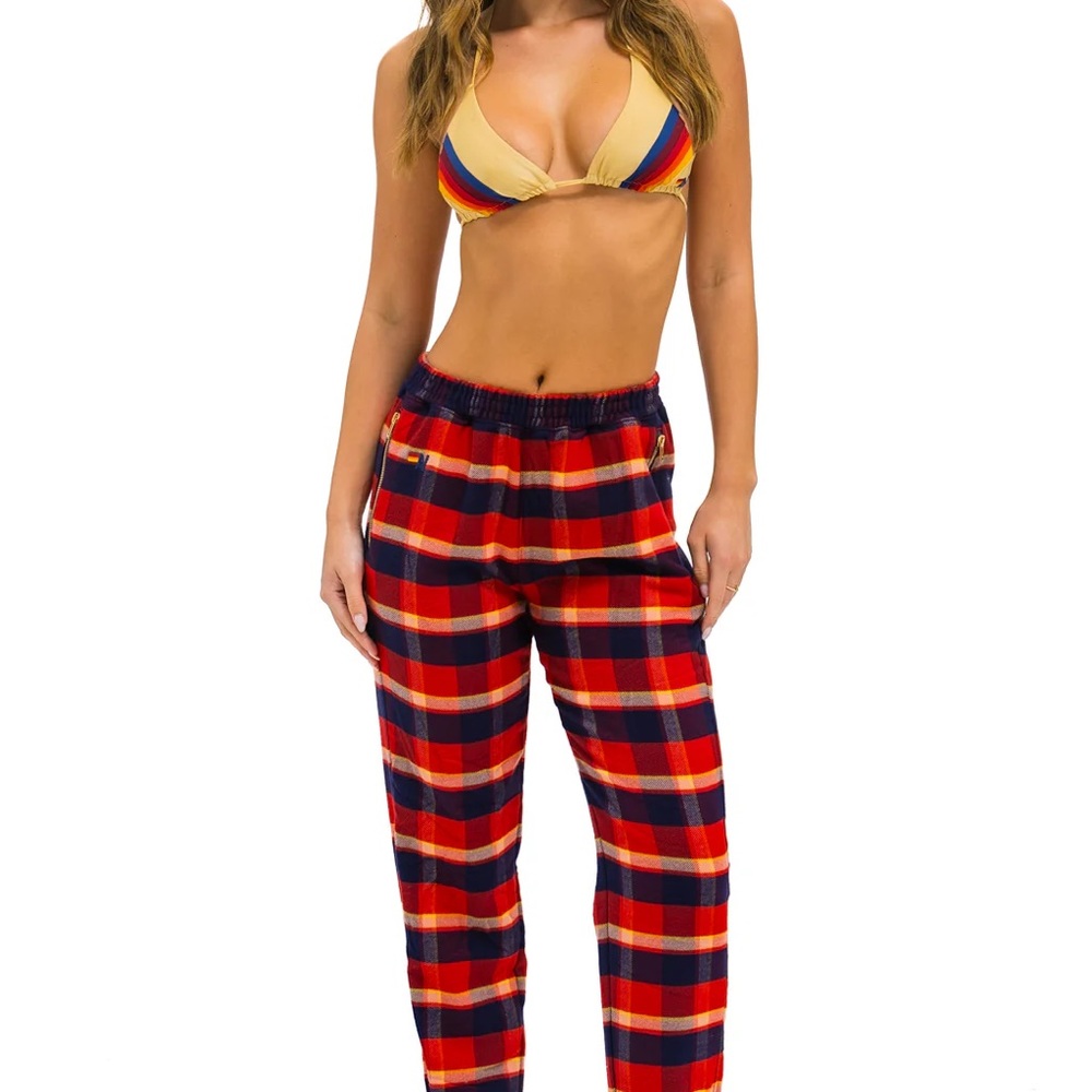 AVIATOR NATION PLAID LODGE PANT - RUGBY PLAID